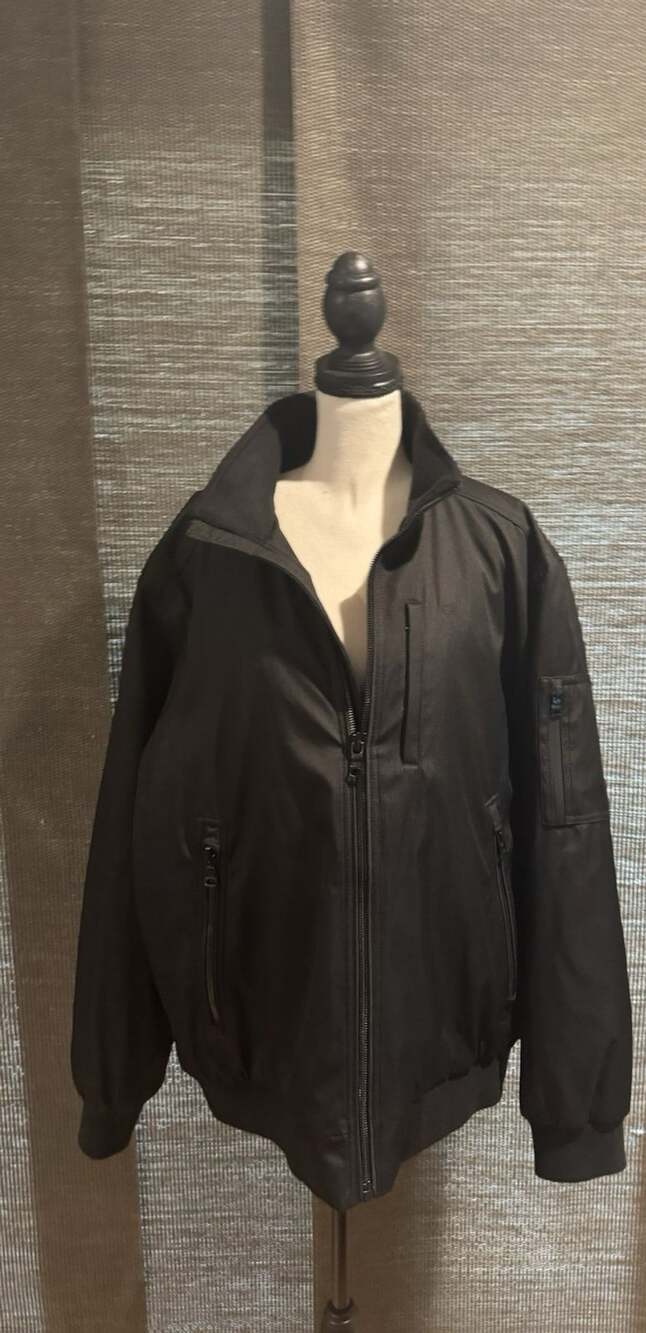 Calvin Klein Men’s XL Black Full Zip Bomber Jacket Lightweight